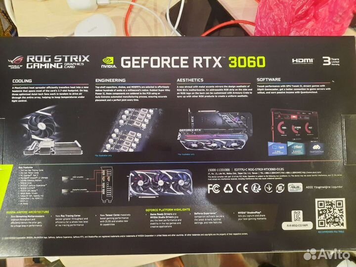 Видеокарта Asus rog strix RTX 3060
