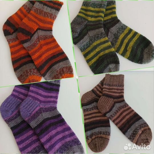 Носки шерстяные, ручная работа