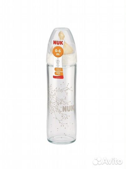 Бутылочка nuk стекло новая