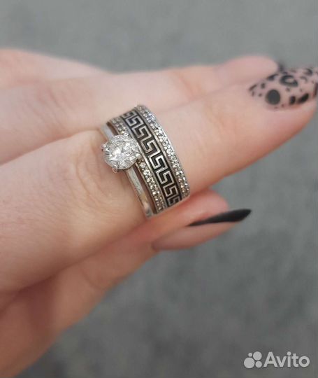 Кольцо серебро