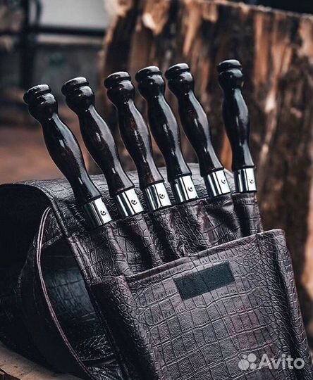 Подарочный набор шампуров в чехле из кожзама