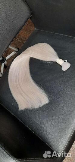 Натуральный блонд пепельный 60 см