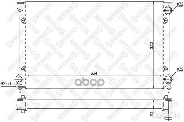 10-25001-SX радиатор системы охлаждения VW Pas