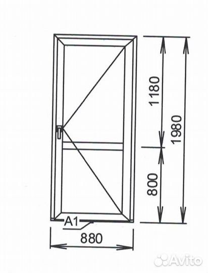 Двери пвх 640 х 2040
