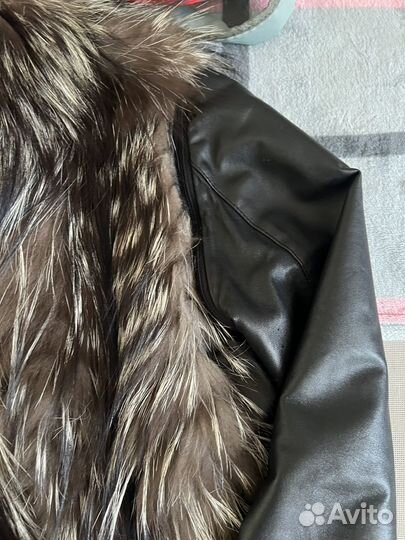 Кожаная куртка натуральная с натуральным мехом