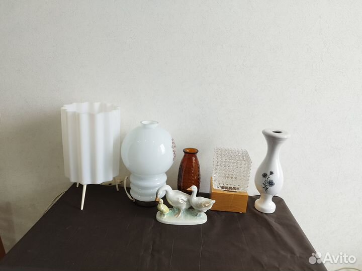 Ночник лампа Кристалл Красный май статуэтка Гуси