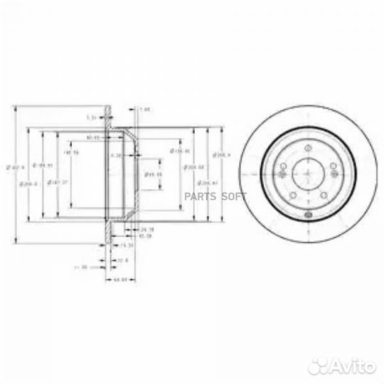 Delphi BG4335 Диск тормозной Kia Sorento (09)
