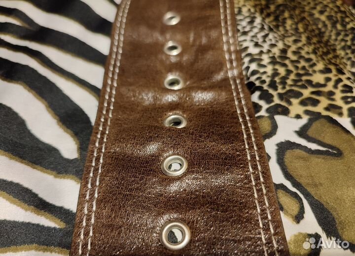 Италия ремень пояс винтаж кожа прессованная