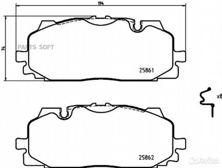 Brembo P85165 Колодки пер.VW touareg 18/audi Q7 15