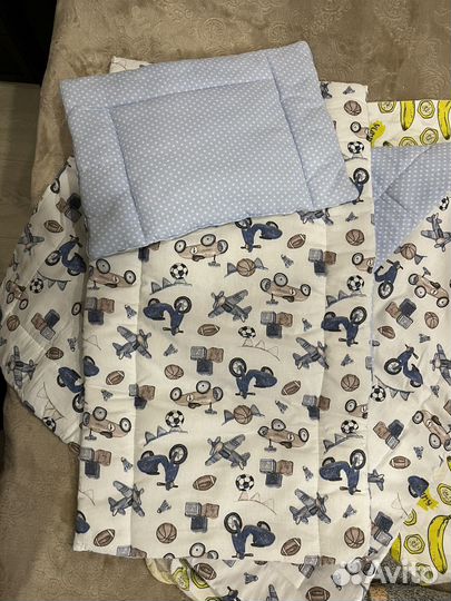 Комплект в коляску подушка матрас одеяло