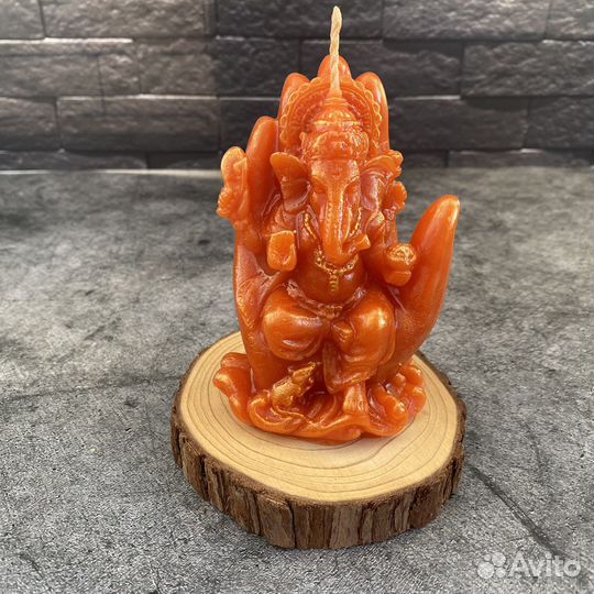 Свеча Ганеша из пчелиного воска - 11 см