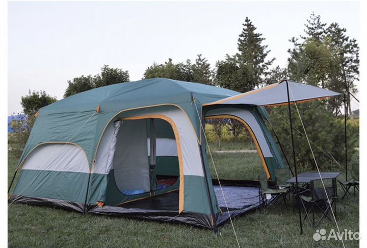 Палатка 6 местная с шатром двухкомантная 096 330