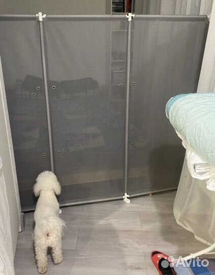 Ширма икеа иттершер, 3 секции, 185х150 см серый