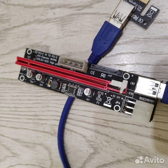 Рейзер pci-e ver 103с sata, 6pin, molex
