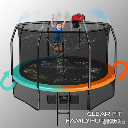 Каркасный батут Clear Fit FamilyHop 12Ft