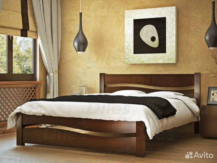 Кровать деревянная из сосны 160х205