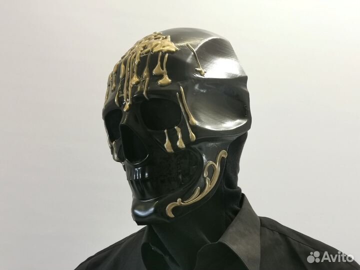 Маска блогера Мориарти, черная маска череп