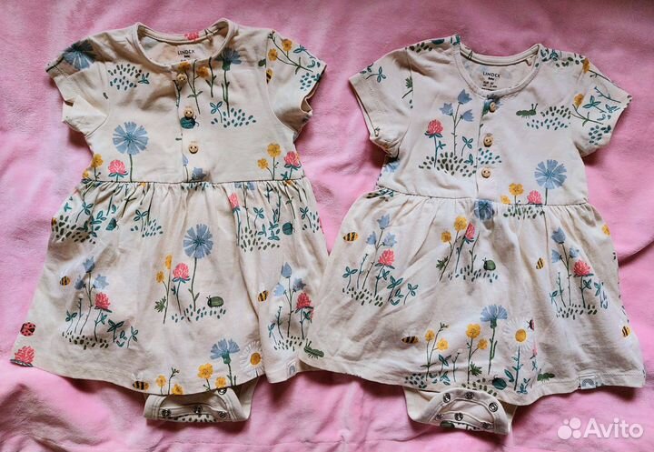 Lindex baby Платье-боди одежда для двойни