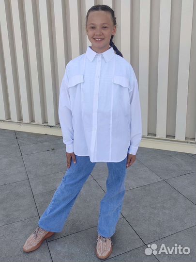 Рубашка оверсайз для девочки