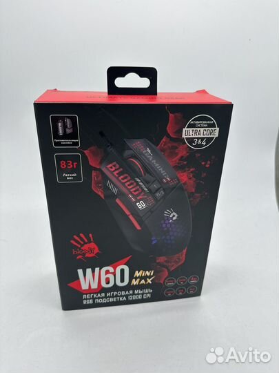 Мышь проводная A4Tech Bloody W60 Max Mini черный