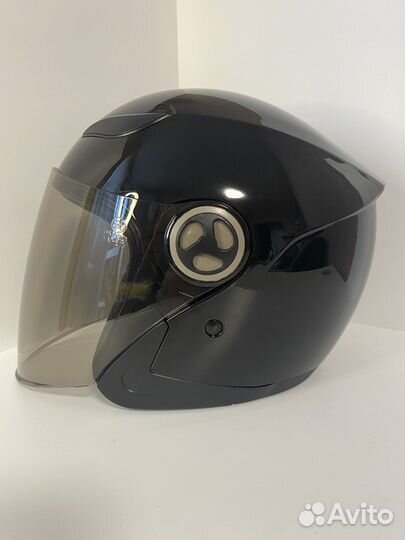 Мотошлем открытый новый чёрный