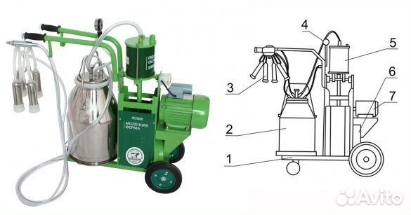 Доильный аппарат для коров «Молочная ферма» 2П