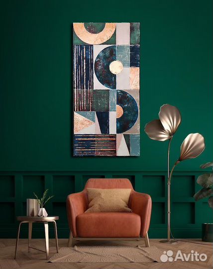 Картина интерьерная геометрия 50*100см, акрил
