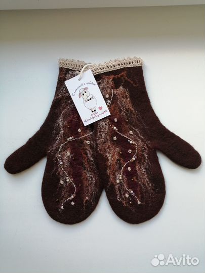 Варежки вязаные ручной работы