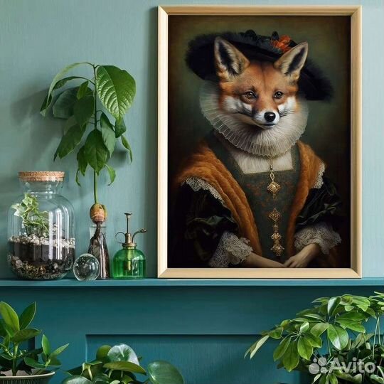 Картина маслом портрет лисицы