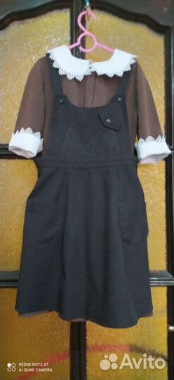 Фартук школьный чёрный и белый