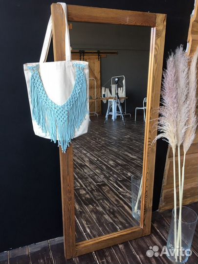 Сумка шоппер с макраме