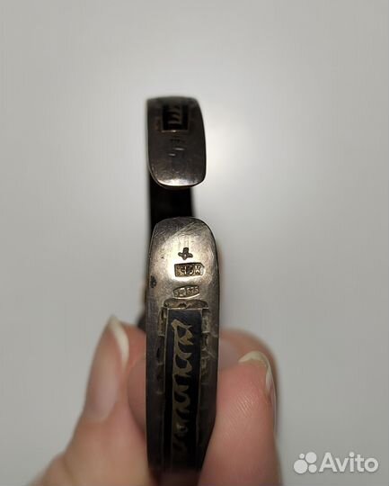 Браслет с растительным декором, серебро 875