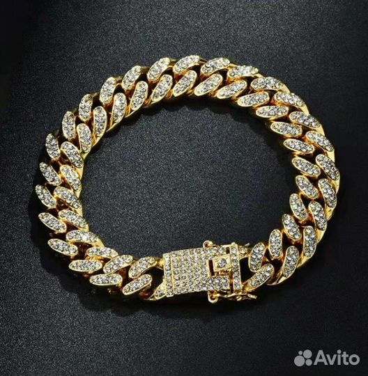 Ошейник для собак -цепь со стразами