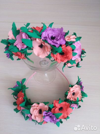 Ободок ручной работы цветы