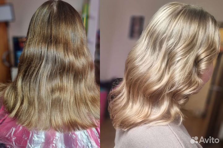 Окрашивание волос и Кератиновое выпрямление