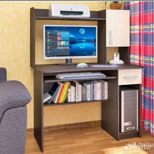 Стол письменный, компьютерный с ящиками и полками