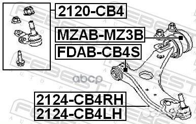 Fdab-CB4S Сайлентблок рычага ford focus II/C-MA