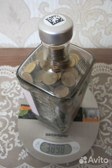 Штоф полный монет 1 рубль 1992 Г. весом 3 кг898