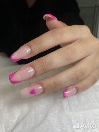 Маникюр с покрытием гель лак, Наращивание ногтей