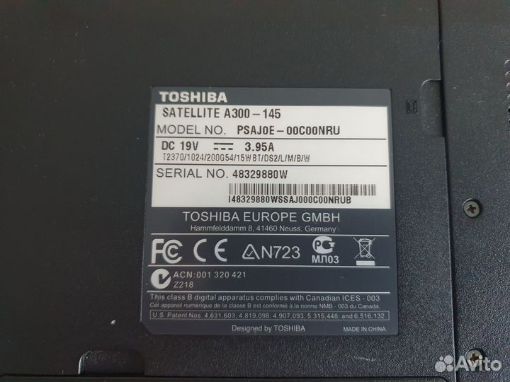 Toshiba satellite a300-145