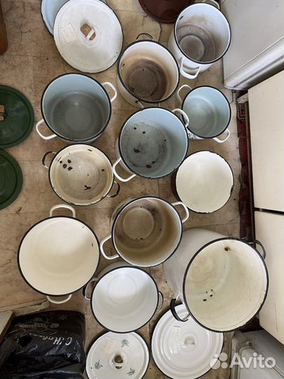 Кастрюля эмалированная СССР б/у