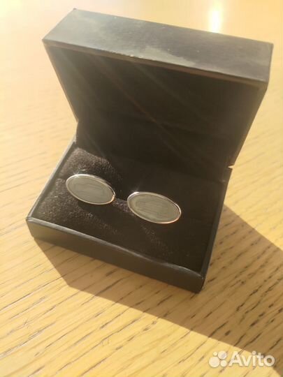 Запонки манжет рубашки голубая эмаль Land Rover