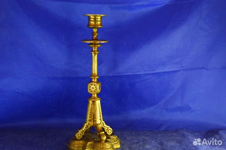Подсвечник Канделябр антикварный 19 век бронза мет