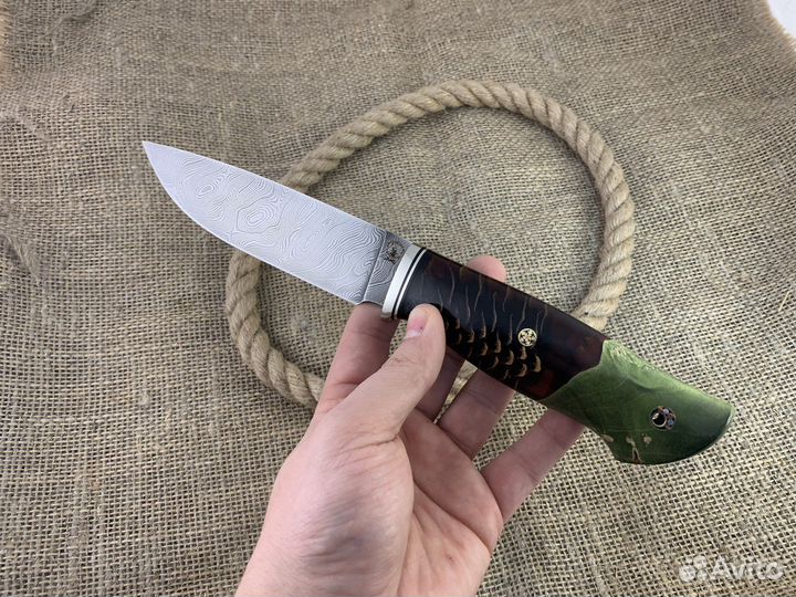 Нож для охотника дамаск
