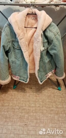 Джинсовая куртка с мехом