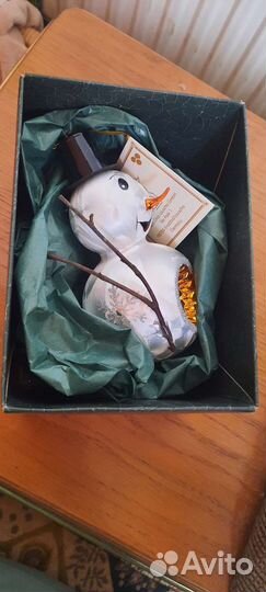 Новогодняя елочная игрушка Krebs glas снеговик