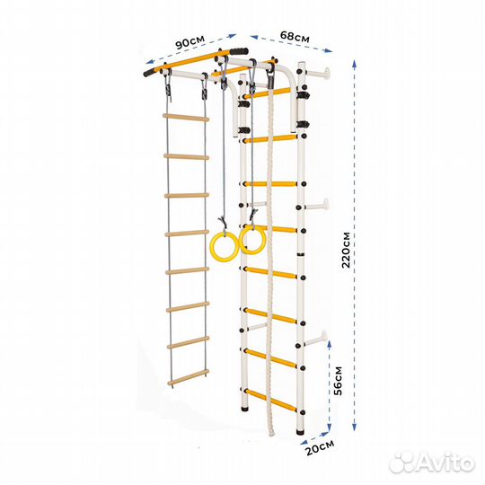 Шведская стенка с турником Пристенная