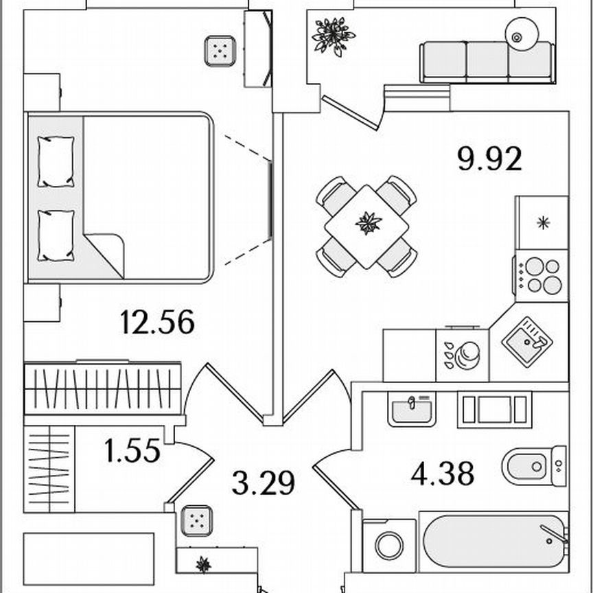 1-к. квартира, 32,9 м², 9/23 эт.