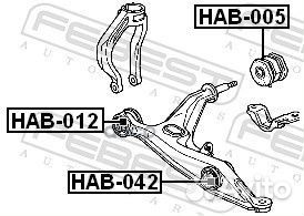 Сайлентблок нижн рычага внешний honda CR-V HAB-042