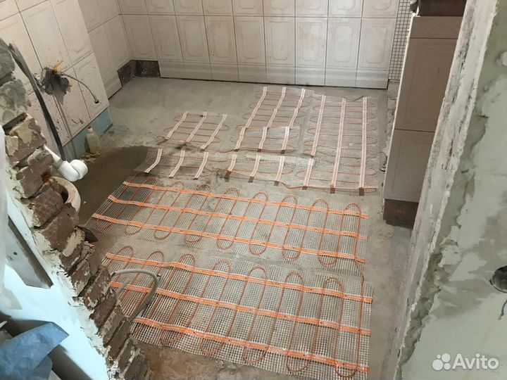 Теплый пол под плитку стяжку продажа и монтаж